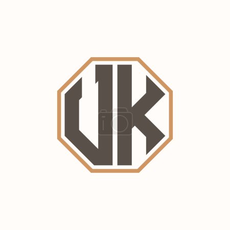 Modern Letter UK Logo for Corporate Business Brand Identity. Creative UK Logo Design.