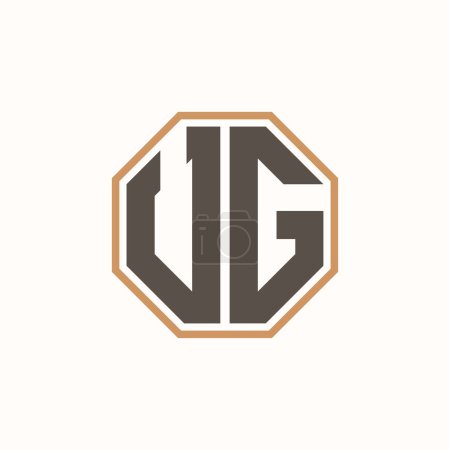 Logo moderno de la letra UG para la identidad corporativa de la marca del negocio. Diseño creativo del logotipo de UG.