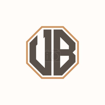 Logo moderno de la letra UB para la identidad corporativa de la marca del negocio. Diseño creativo del logotipo de UB.