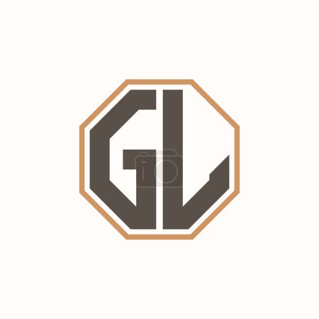 Lettre moderne GL Logo pour l'identité de marque d'entreprise. Conception créative de logo GL.