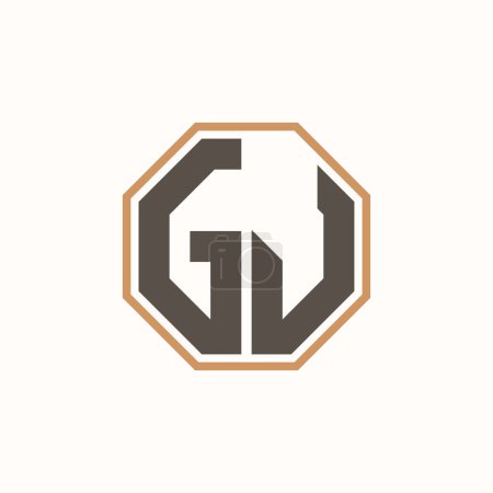 Lettre moderne Logo GJ pour l'identité de marque de l'entreprise. Conception créative de logo GJ.