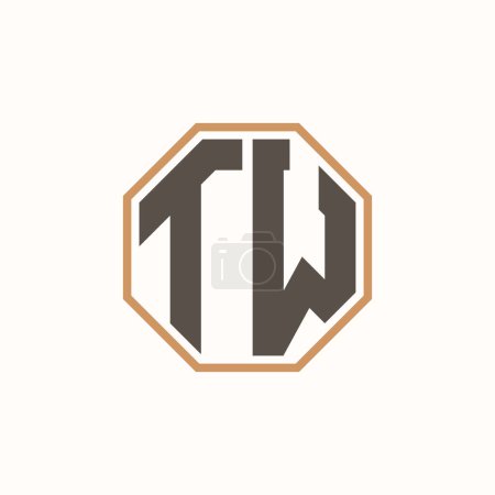 Logo moderno de la letra TW para la identidad corporativa de la marca del negocio. Diseño creativo del logotipo de TW.