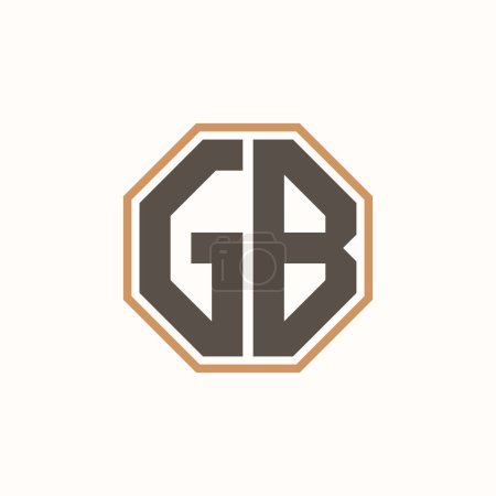 Lettre moderne GB Logo pour l'identité de marque d'entreprise. Conception créative de logo GB.