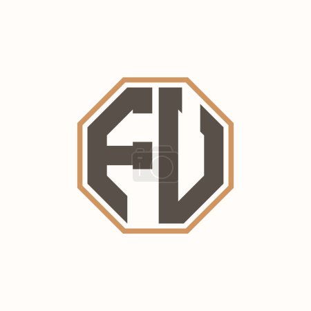Modernes FU-Logo für Corporate Business Brand Identity. Kreative FU-Logo-Gestaltung.