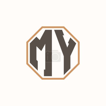 Carta moderna MI logotipo para la identidad de marca de negocios corporativos. Diseño creativo de mi logotipo.