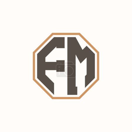 Modern Letter FM Logo for Corporate Business Brand Identity. Creative FM Logo Design.