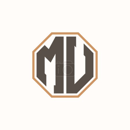 Lettre moderne logo MU pour l'identité de marque de l'entreprise. Conception créative de logo MU.