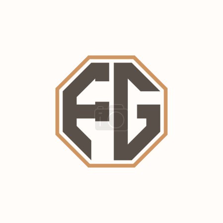 Lettre moderne Logo FG pour l'identité de marque de l'entreprise. Conception créative de logo FG.