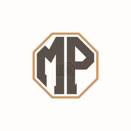 Modern Letter MP Logo for Corporate Business Brand Identity. Creative MP Logo Design.