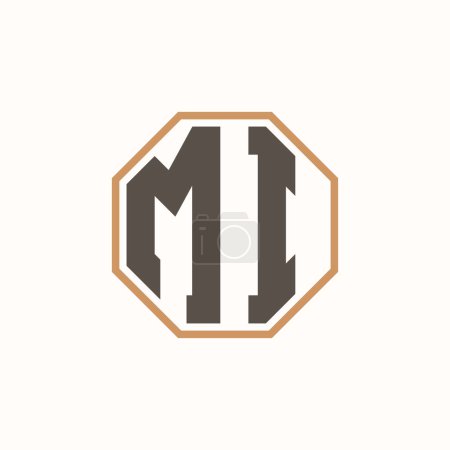 Lettre moderne MI Logo pour l'identité de marque d'entreprise. Design de logo MI créatif.