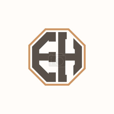 Lettre moderne logo EH pour l'identité de marque de l'entreprise. Conception créative de logo EH.