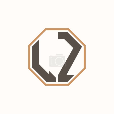 Lettre moderne LZ Logo pour l'identité de marque d'entreprise. Conception créative de logo LZ.