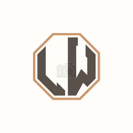 Lettre moderne LW Logo pour l'identité de marque de l'entreprise. Conception créative de logo LW.