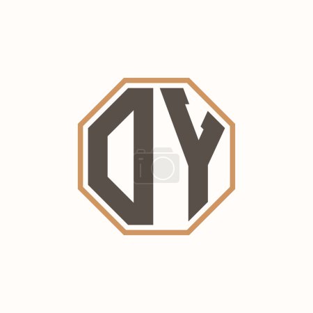 Lettre moderne DY Logo pour l'identité de marque de l'entreprise. Conception créative de logo DY.