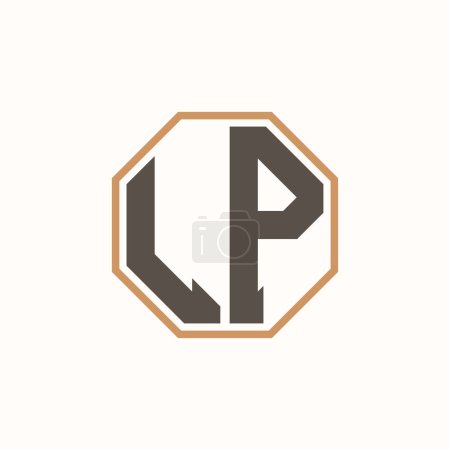 Letra moderna del logotipo de LP para la identidad de marca de negocios corporativos. Diseño creativo del logotipo de LP.