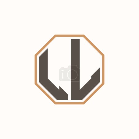 Lettre moderne LL Logo pour l'identité de marque d'entreprise. Logo créatif LL Design.
