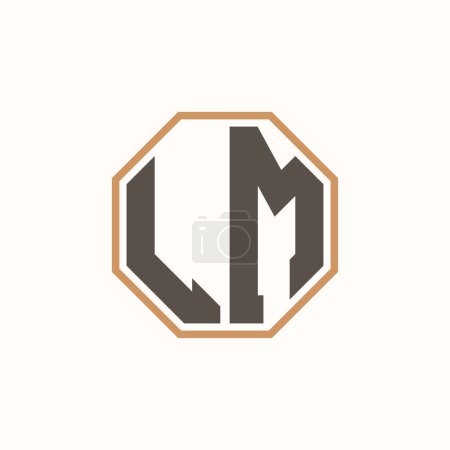 Lettre moderne LM Logo pour l'identité de marque d'entreprise. Logo créatif LM Design.