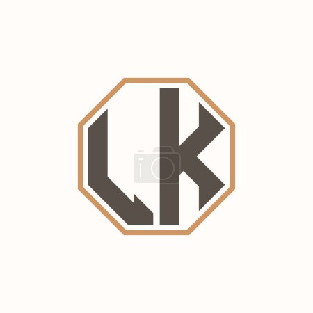 Lettre moderne Logo LK pour l'identité de marque de l'entreprise. Conception créative de logo LK.
