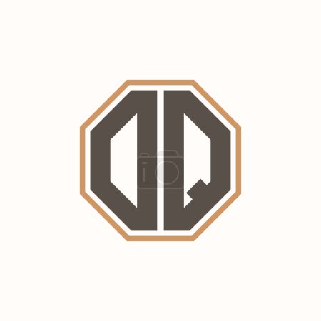 Lettre moderne DQ Logo pour l'identité de marque de l'entreprise. Conception créative de logo DQ.