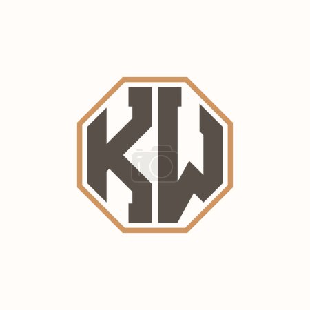 Lettre moderne KW Logo pour l'identité de marque de l'entreprise. Conception créative de logo de KW.