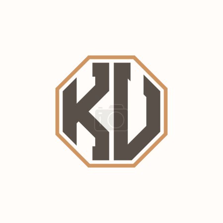 Modern Letter KU Logo for Corporate Business Brand Identity. Creative KU Logo Design.