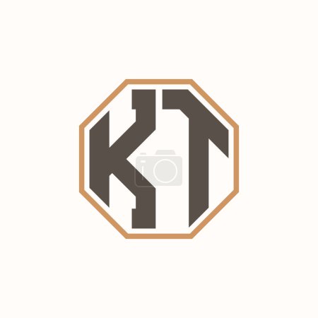 Modern Letter KT Logo for Corporate Business Brand Identity. Creative KT Logo Design.