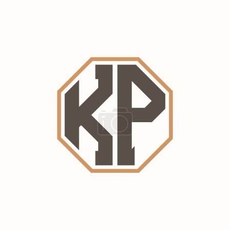 Letra moderna KP Logo para la identidad de marca de negocios corporativos. Diseño creativo del logotipo de KP.