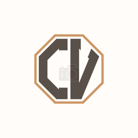 Modern Letter CV Logo for Corporate Business Brand Identity. Creative CV Logo Design.
