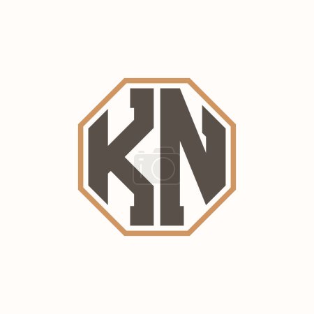 Letra moderna KN Logo para la identidad de marca de negocios corporativos. Diseño creativo del logotipo de KN.