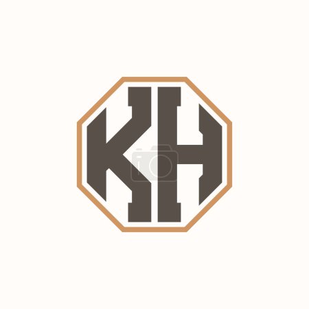 Lettre moderne logo KH pour l'identité de marque de l'entreprise. Conception créative de logo KH.