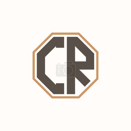 Lettre moderne CR Logo pour l'image de marque de l'entreprise. Conception créative de logo CR.