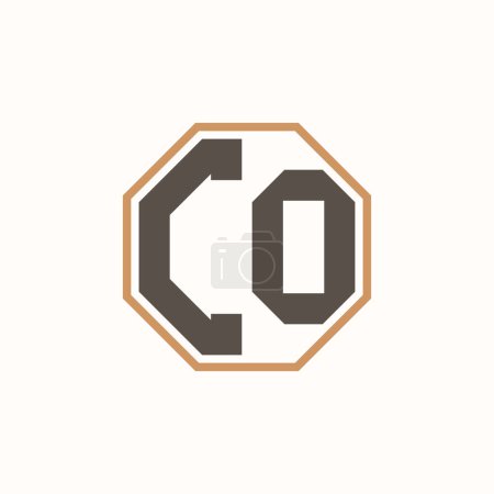 Logo moderno de la letra CO para la identidad corporativa de la marca del negocio. Diseño creativo del logotipo de CO.