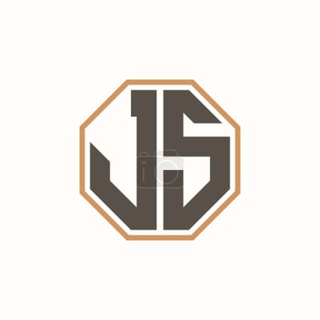 Lettre moderne JS Logo pour l'identité de marque de l'entreprise. Conception créative de logo JS.