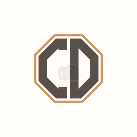 Logo de CD de lettre moderne pour l'identité de marque d'entreprise. Conception créative de logo de CD.