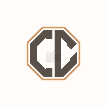 Ilustración de Letra moderna CC Logo para la identidad de marca de negocios corporativos. Diseño creativo del logotipo de CC. - Imagen libre de derechos