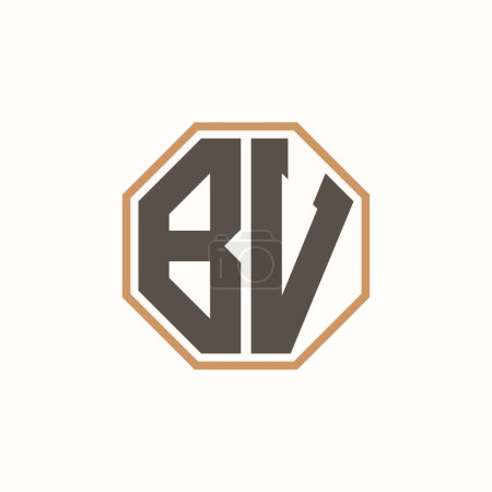 Modern Letter BV Logo for Corporate Business Brand Identity. Creative BV Logo Design.