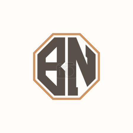 Lettre moderne BN Logo pour l'identité de marque de l'entreprise. Conception créative de logo BN.