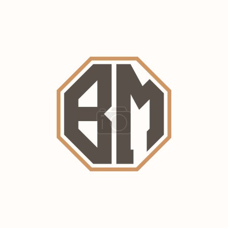 Logo moderno de la letra BM para la identidad corporativa de la marca del negocio. Diseño creativo del logotipo de BM.