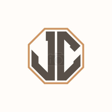 Lettre moderne JC Logo pour l'image de marque de l'entreprise. Conception créative de logo JC.