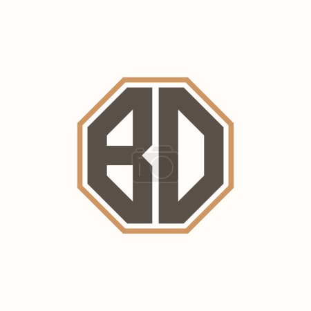 Logotipo moderno de la letra BD para la identidad corporativa de la marca comercial. Diseño creativo del logotipo de BD.