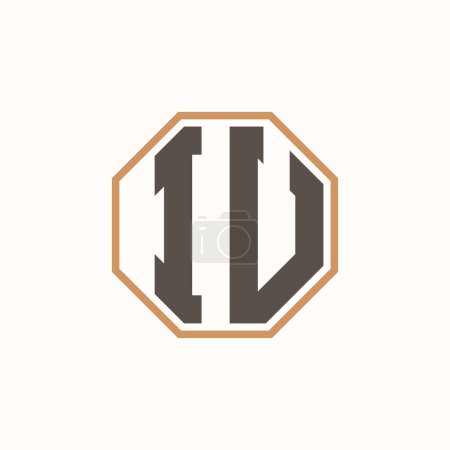 Lettre moderne IU Logo pour l'identité de marque de l'entreprise. Conception créative de logo IU.