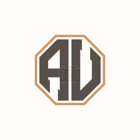 Modern Letter AU Logo for Corporate Business Brand Identity. Creative AU Logo Design.