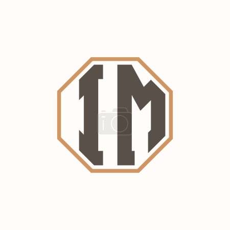 Lettre moderne Logo GI pour l'image de marque de l'entreprise. Conception créative de logo IM.