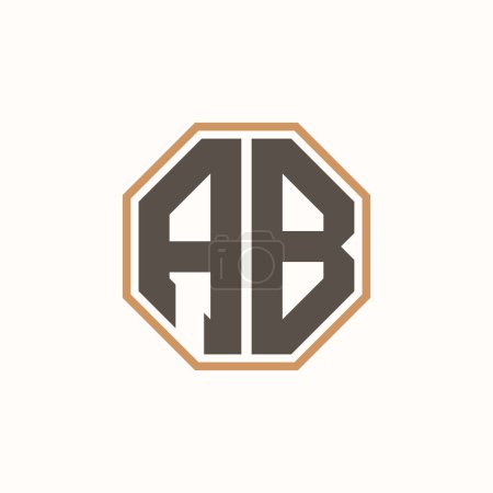 Letra moderna AB Logo para la identidad de marca de negocios corporativos. Diseño creativo del logotipo AB.