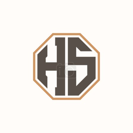 Modern Letter HS Logo for Corporate Business Brand Identity. Creative HS Logo Design.