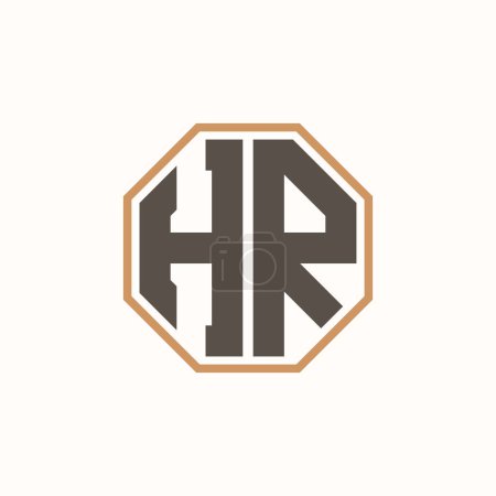 Lettre moderne Logo RH pour l'image de marque de l'entreprise. Conception créative de logo RH.