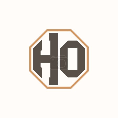 Logotipo moderno de la letra HO para la identidad corporativa de la marca comercial. Diseño creativo del logotipo de HO.