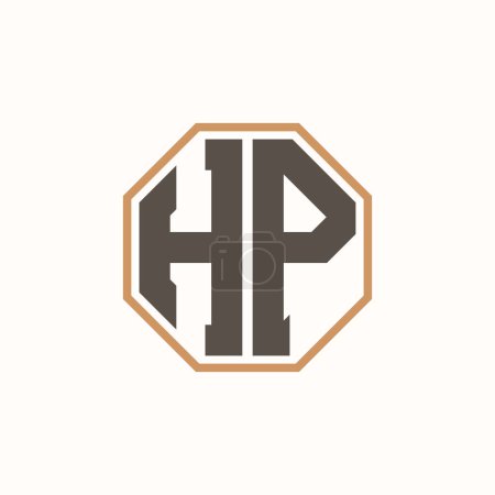 Modern Letter HP Logo for Corporate Business Brand Identity. Creative HP Logo Design.