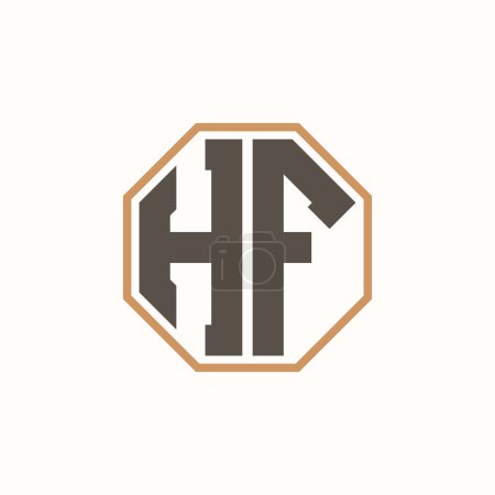 Lettre moderne HF Logo pour l'image de marque de l'entreprise. Conception créative de logo HF.