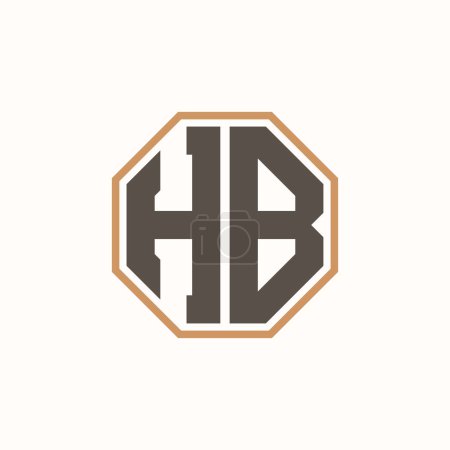 Lettre moderne Logo HB pour l'image de marque de l'entreprise. Conception créative du logo HB.